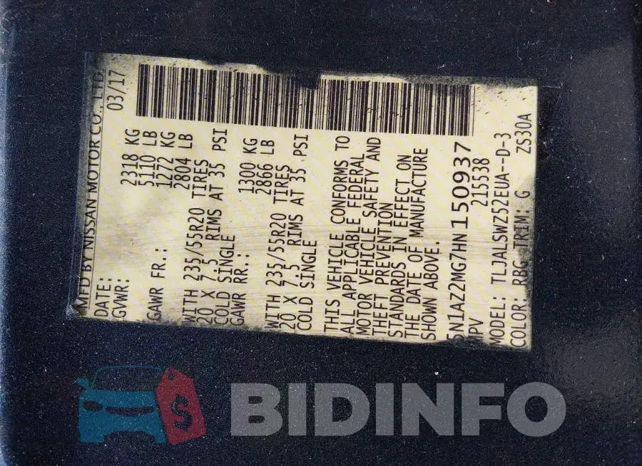 5N1AZ2MG7HN150937 Photo# 9