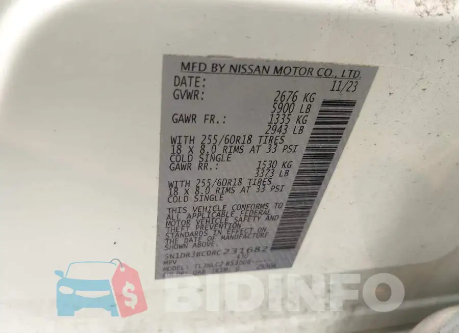 5N1DR3BC0RC231682 Photo# 9
