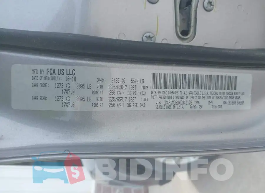 1C4PJMCB3KD341176 Photo# 9