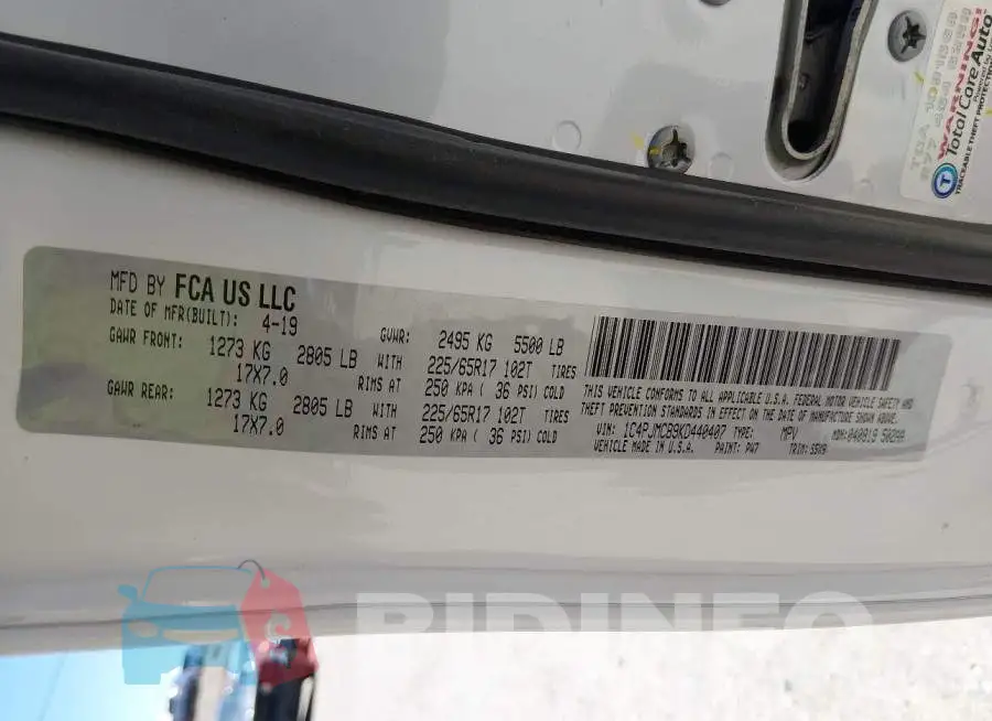 1C4PJMCB9KD440407 Photo# 9