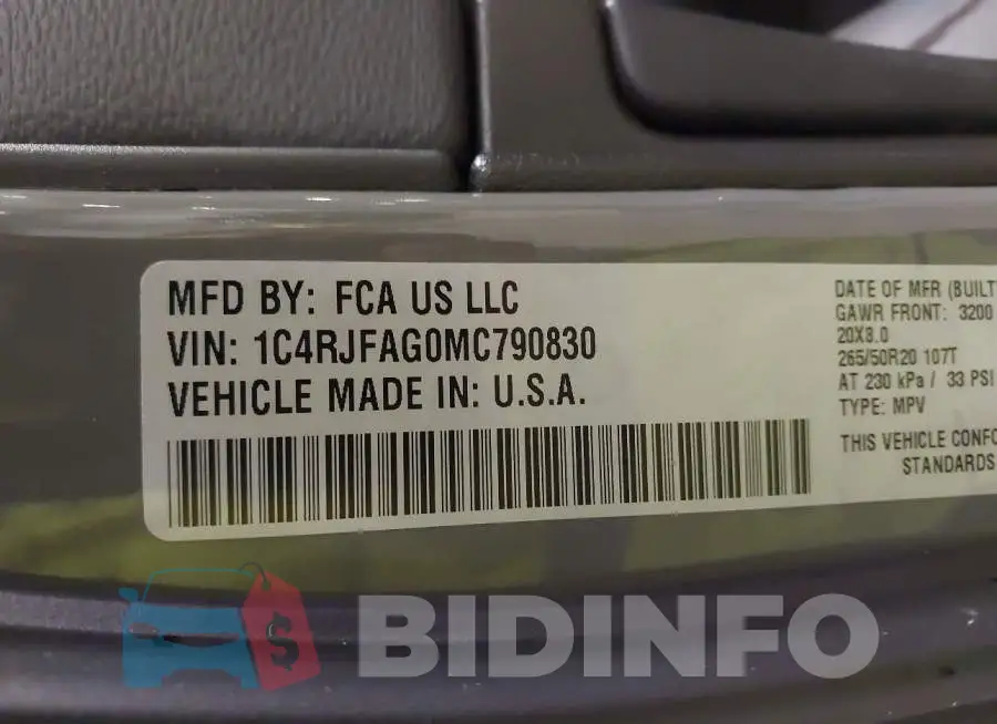 1C4RJFAG0MC790830 Photo# 9