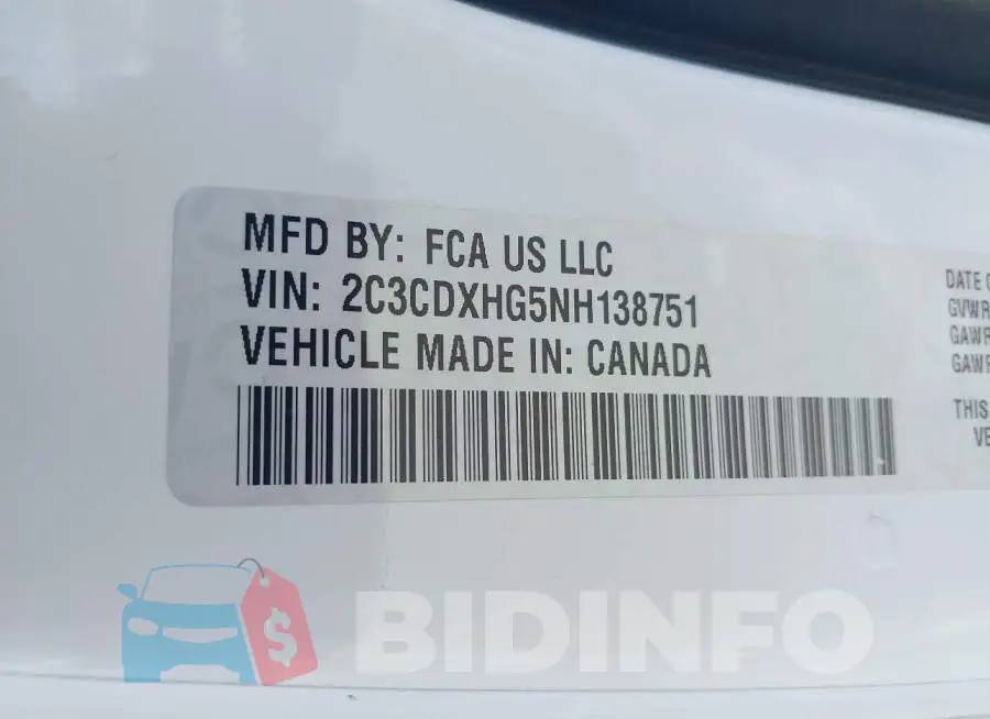 2C3CDXHG5NH138751 Photo# 9