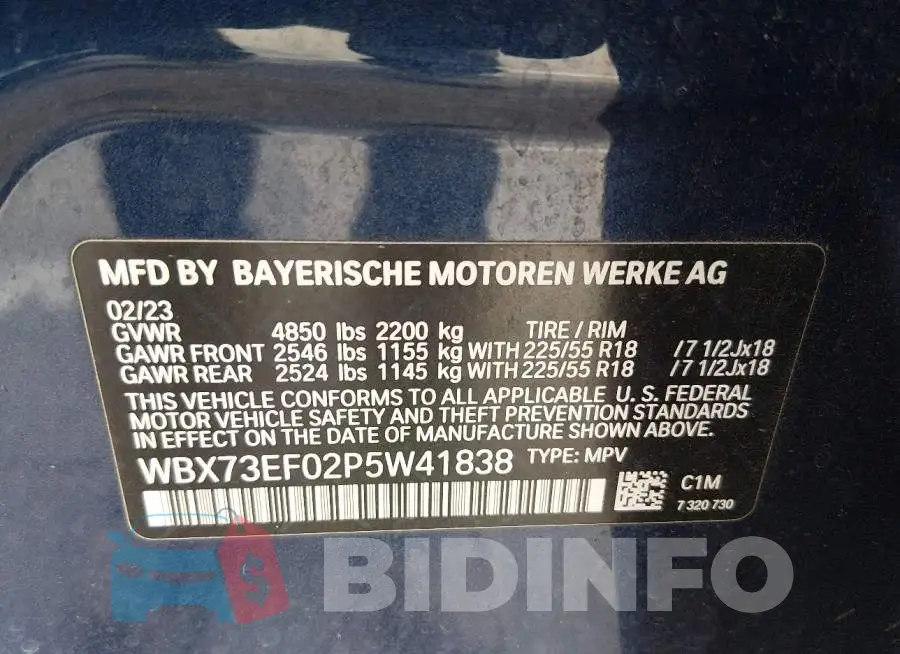 WBX73EF02P5W41838 Photo# 9