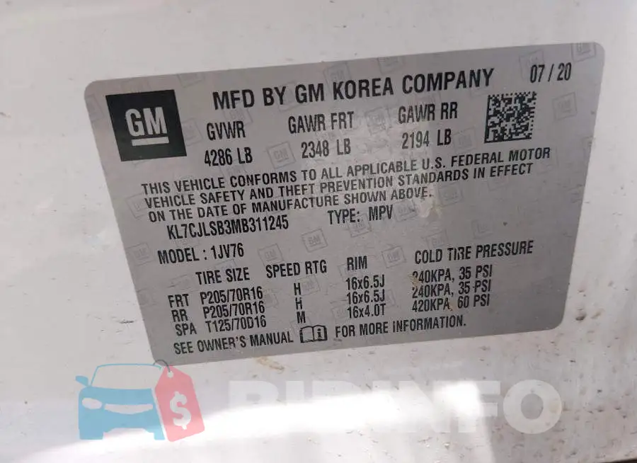 KL7CJLSB3MB311245 Photo# 9