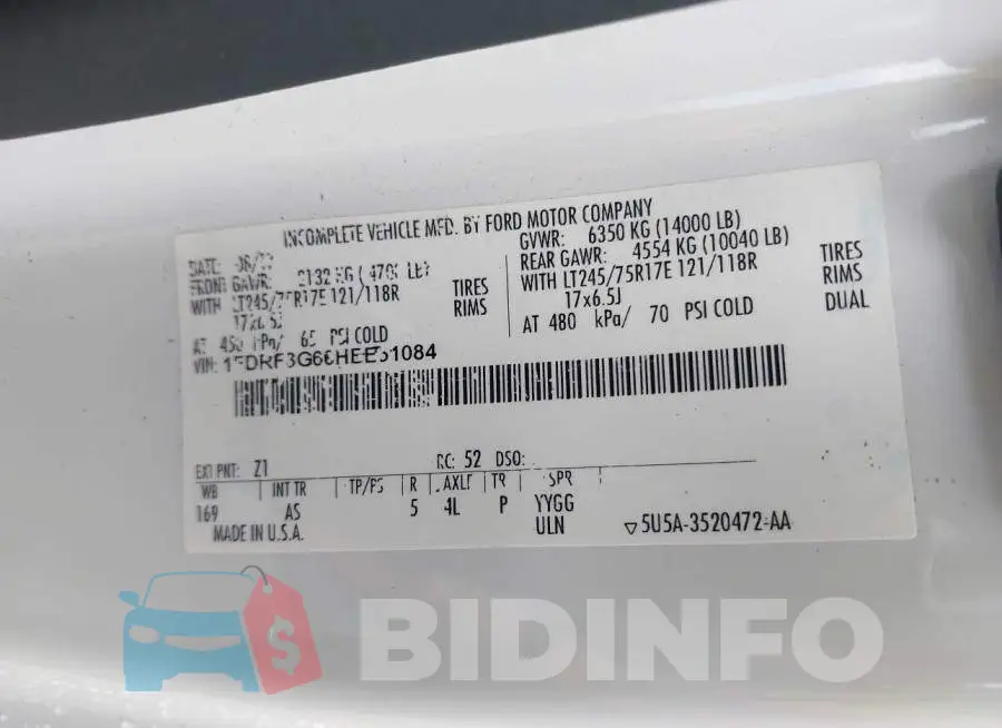 1FDRF3G60HEE51084 Photo# 9