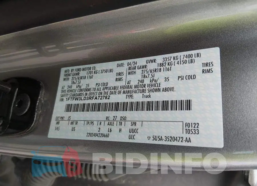 1FTFW3LD3RFA72782 Photo# 9