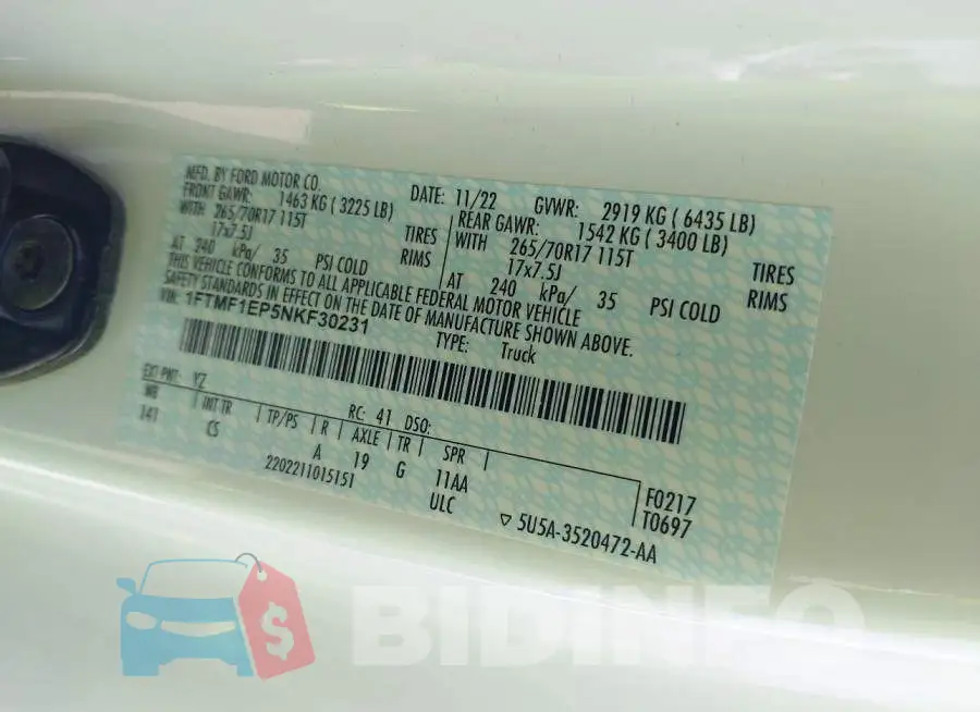 1FTMF1EP5NKF30231 Photo# 9