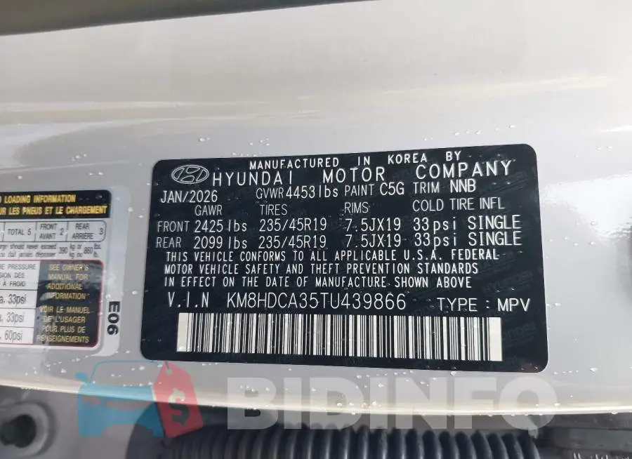 KM8HDCA35TU439866 Photo# 9