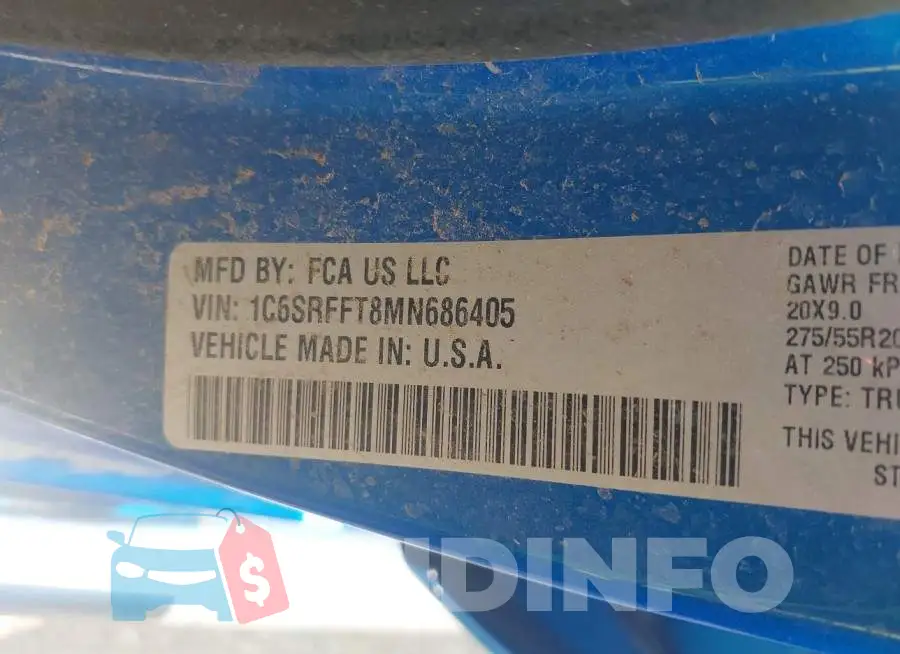1C6SRFFT8MN686405 Photo# 9