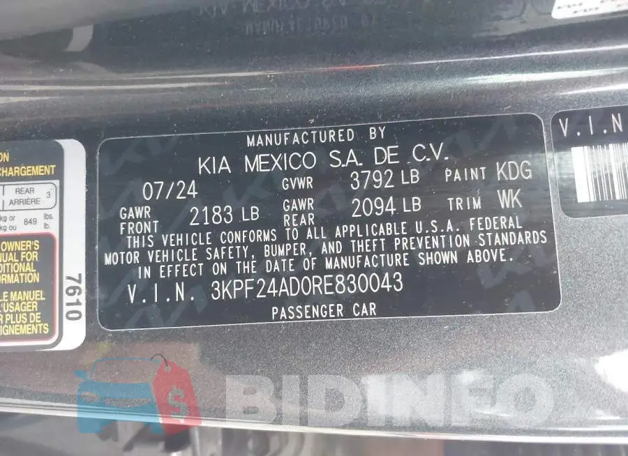 3KPF24AD0RE830043 Photo# 9