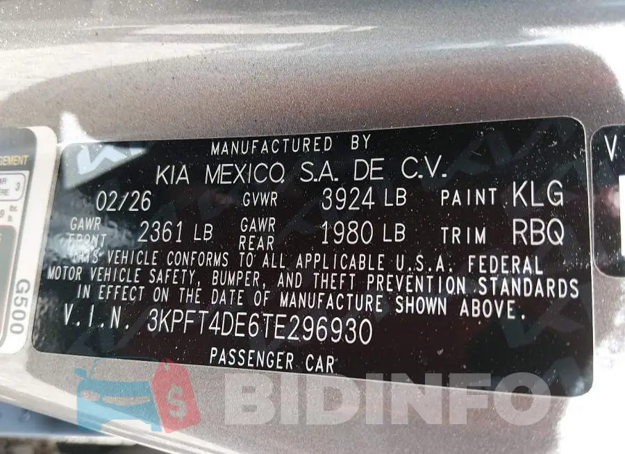 3KPFT4DE6TE296930 Photo# 9