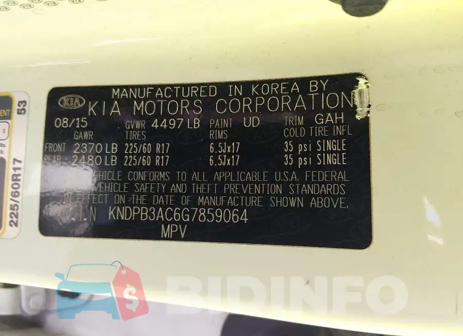 KNDPB3AC6G7859064 Photo# 9
