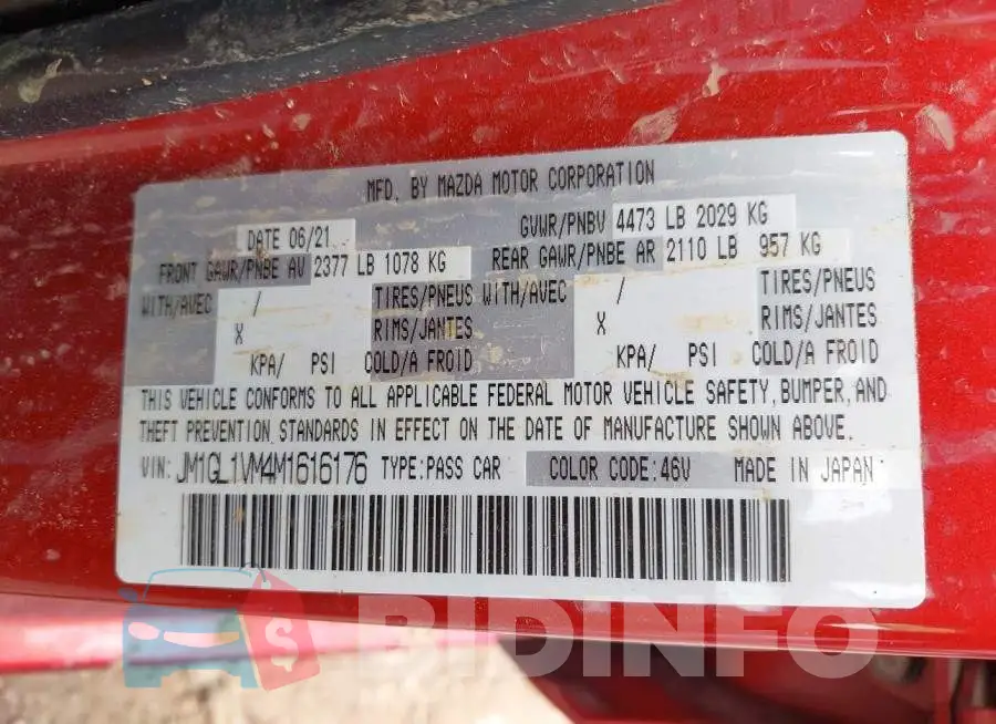 JM1GL1VM4M1616176 Photo# 9