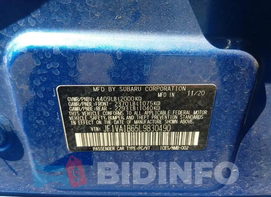 JF1VA1B65L9830490 Photo# 9
