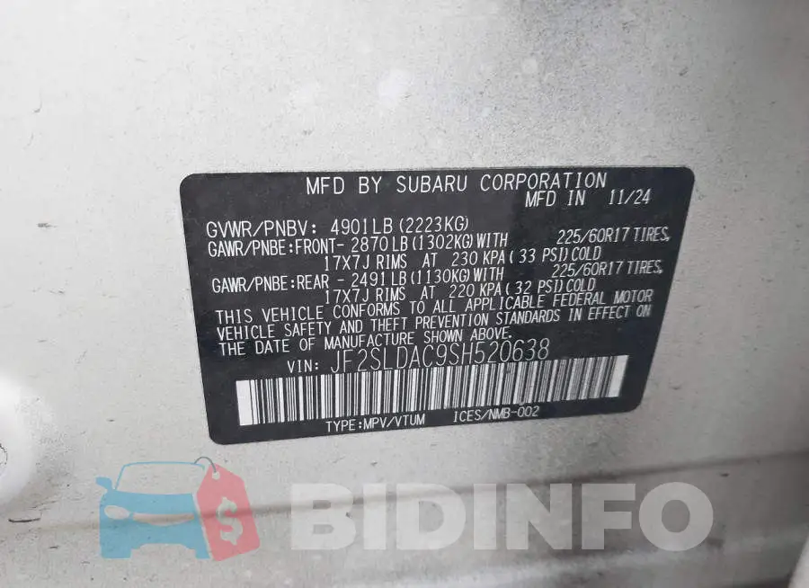 JF2SLDAC9SH520638 Photo# 9