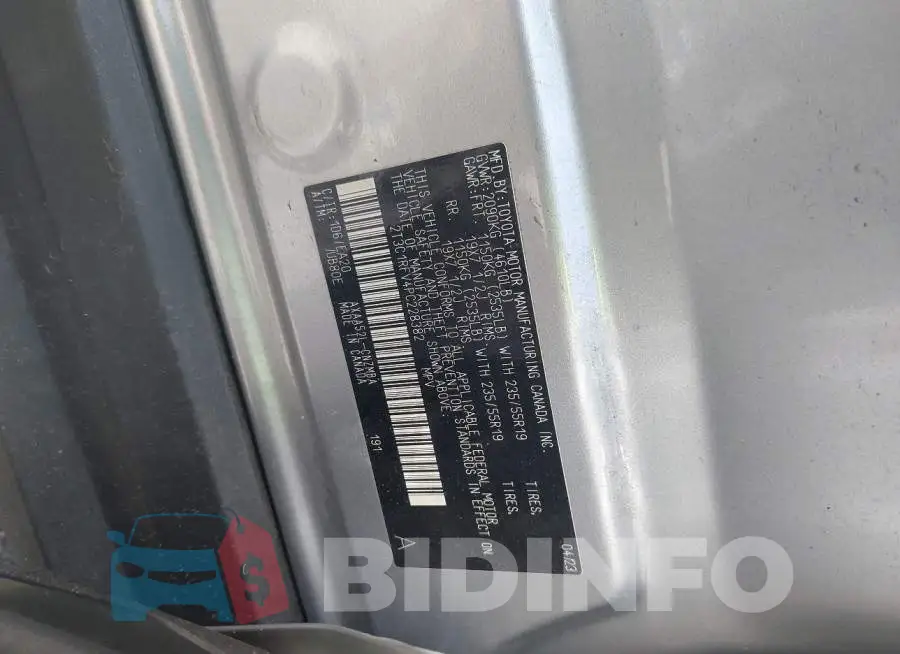 2T3C1RFV4PC228382 Photo# 9