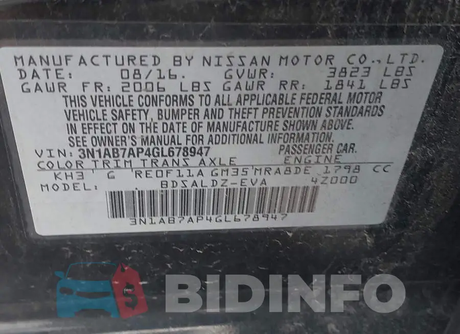 3N1AB7AP4GL678947 Photo# 9