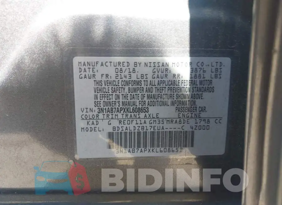 3N1AB7APXKL608653 Photo# 9