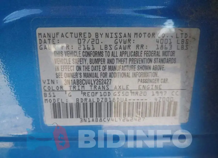 3N1AB8CV4LY262427 Photo# 9