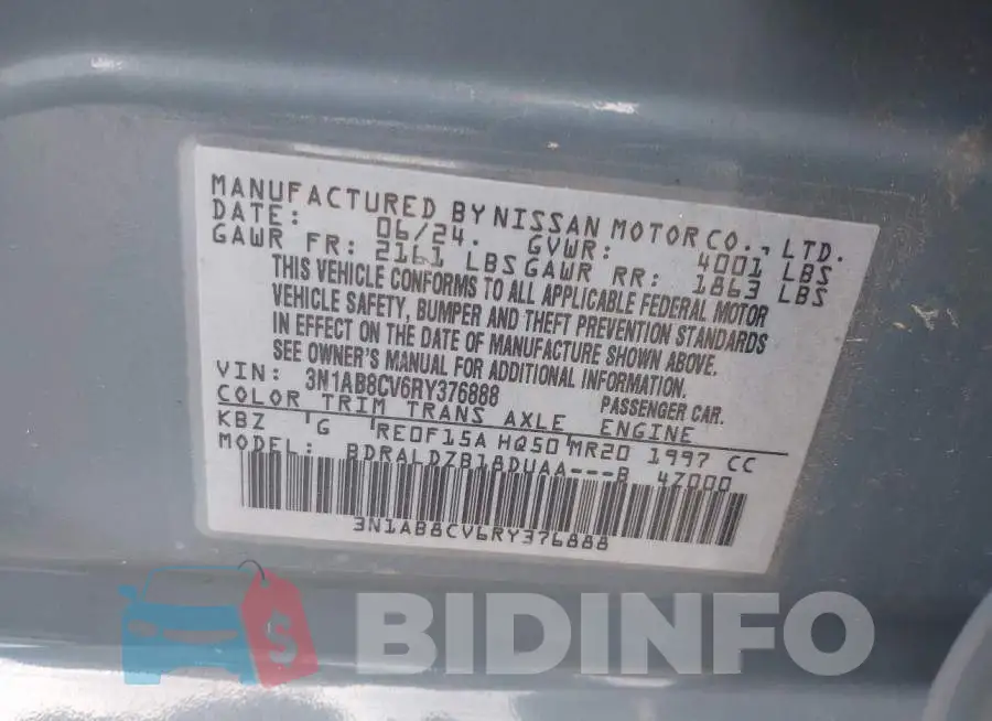 3N1AB8CV6RY376888 Photo# 9