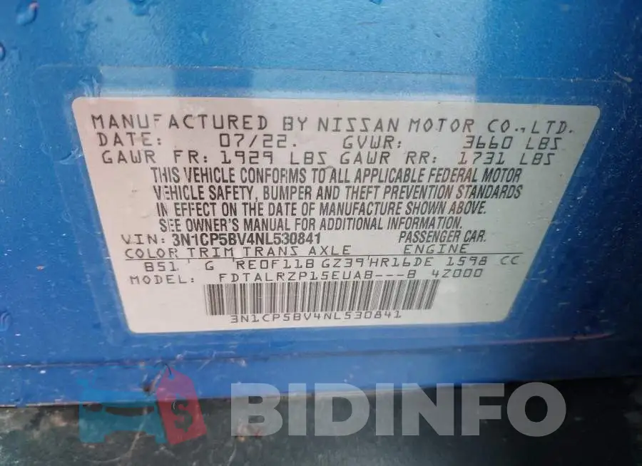 3N1CP5BV4NL530841 Photo# 9