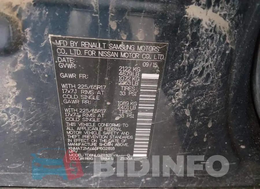 KNMAT2MV4GP602818 Photo# 9