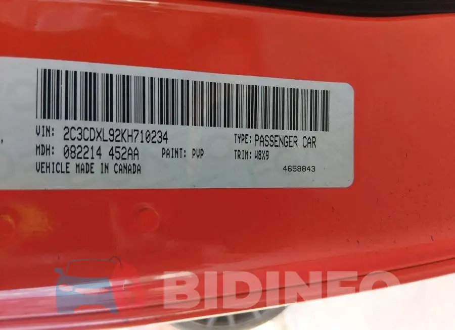 2C3CDXL92KH710234 Photo# 9