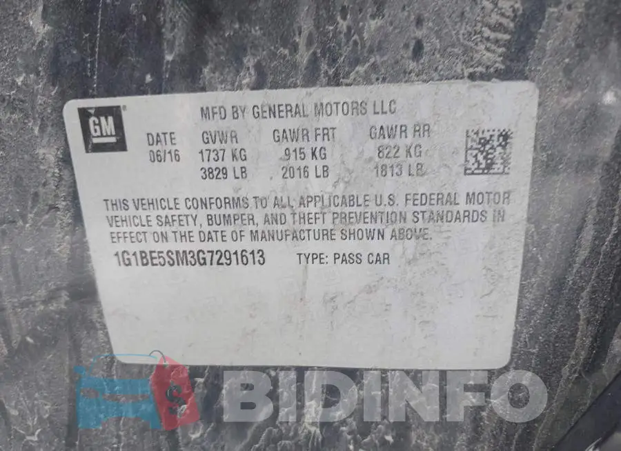 1G1BE5SM3G7291613 Photo# 9