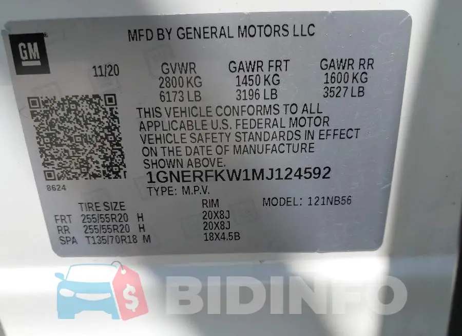 1GNERFKW1MJ124592 Photo# 9