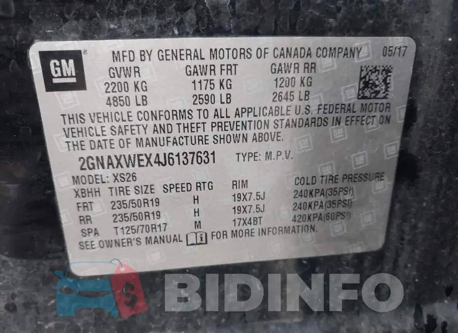 2GNAXWEX4J6137631 Photo# 9