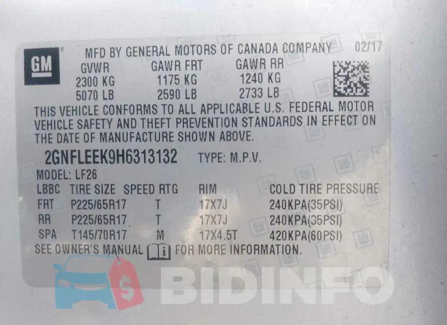 2GNFLEEK9H6313132 Photo# 9