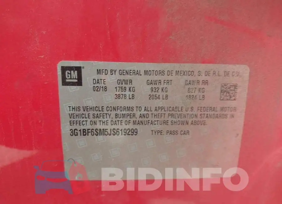 3G1BF6SM5JS619299 Photo# 9