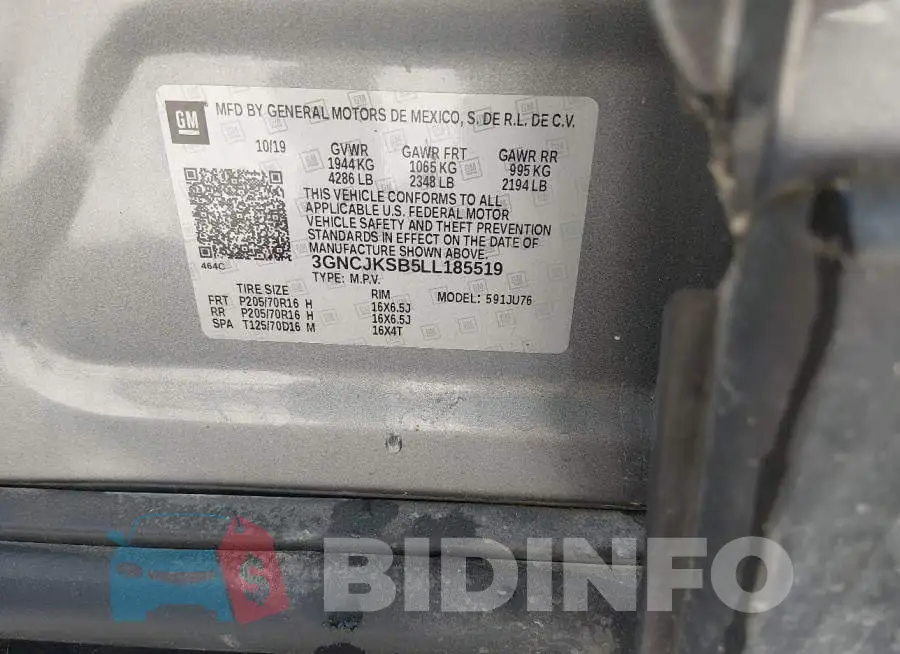 3GNCJKSB5LL185519 Photo# 9