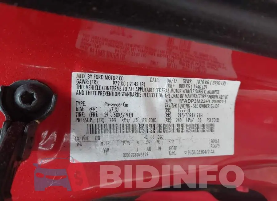 1FADP3M23HL299011 Photo# 9