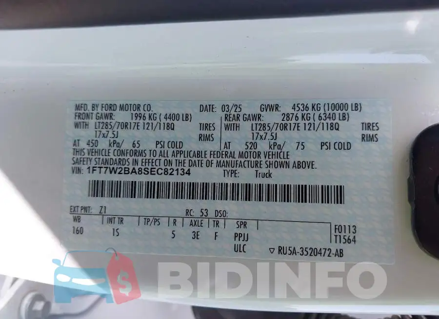 1FT7W2BA8SEC82134 Photo# 9