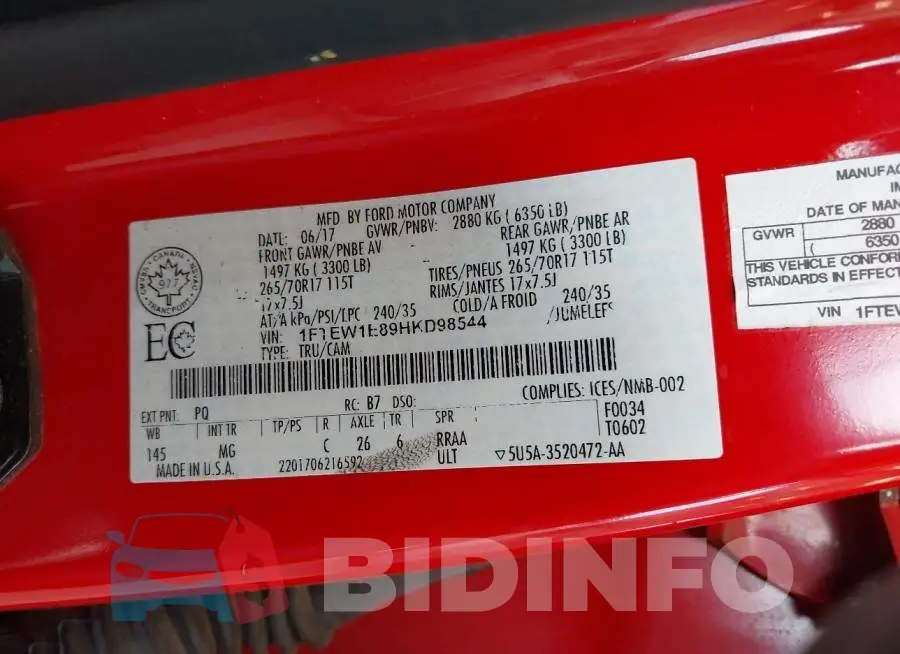 1FTEW1E89HKD98544 Photo# 9