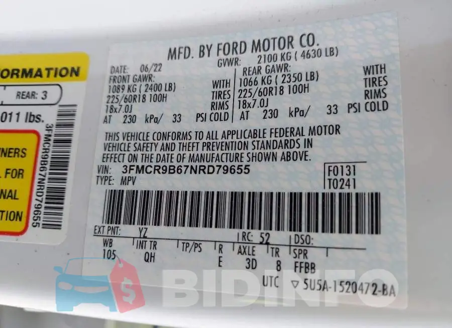 3FMCR9B67NRD79655 Photo# 9