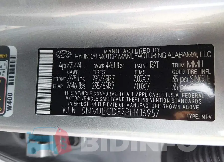 5NMJBCDE2RH416957 Photo# 9