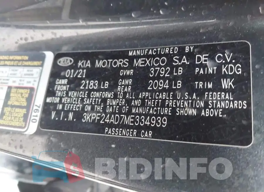 3KPF24AD7ME334939 Photo# 9