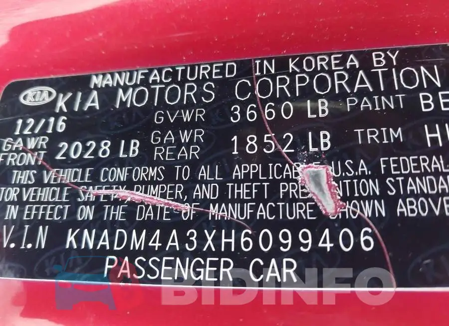 KNADM4A3XH6099406 Photo# 9