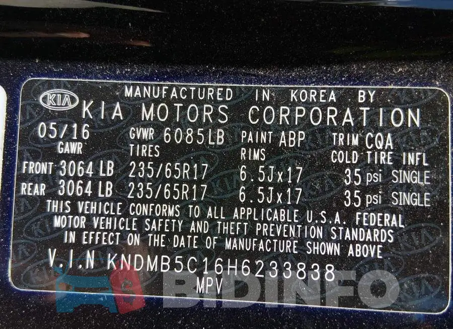 KNDMB5C16H6233838 Photo# 9