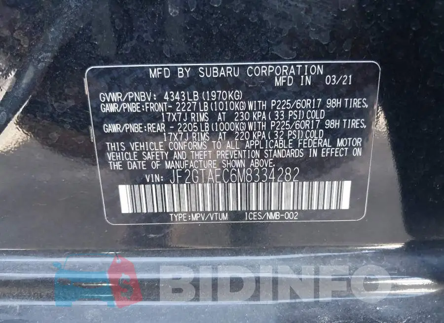 JF2GTAEC6M8334282 Photo# 9