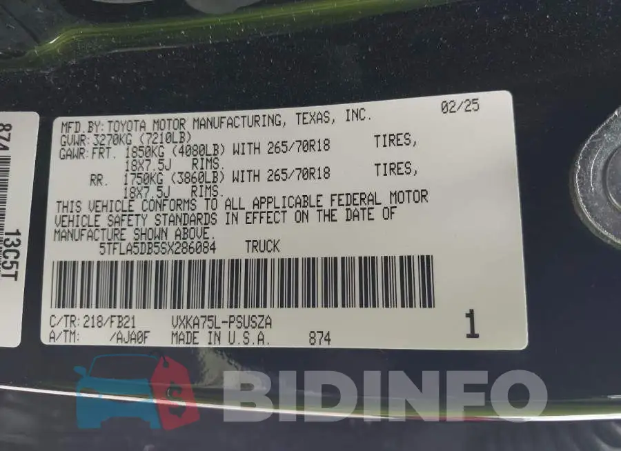 5TFLA5DB5SX286084 Photo# 9