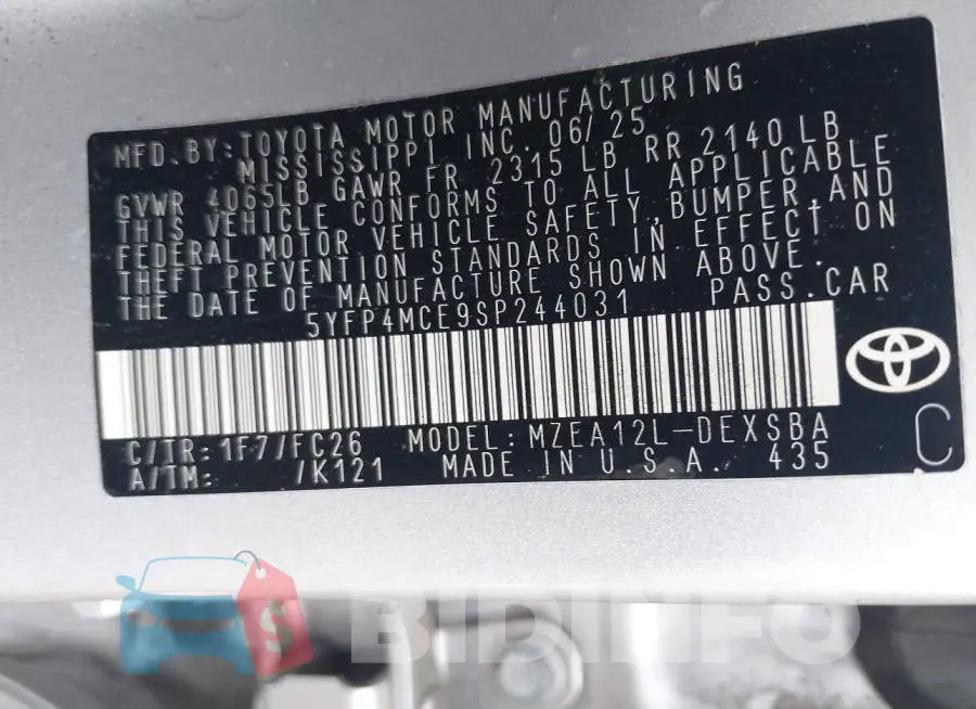5YFP4MCE9SP244031 Photo# 9