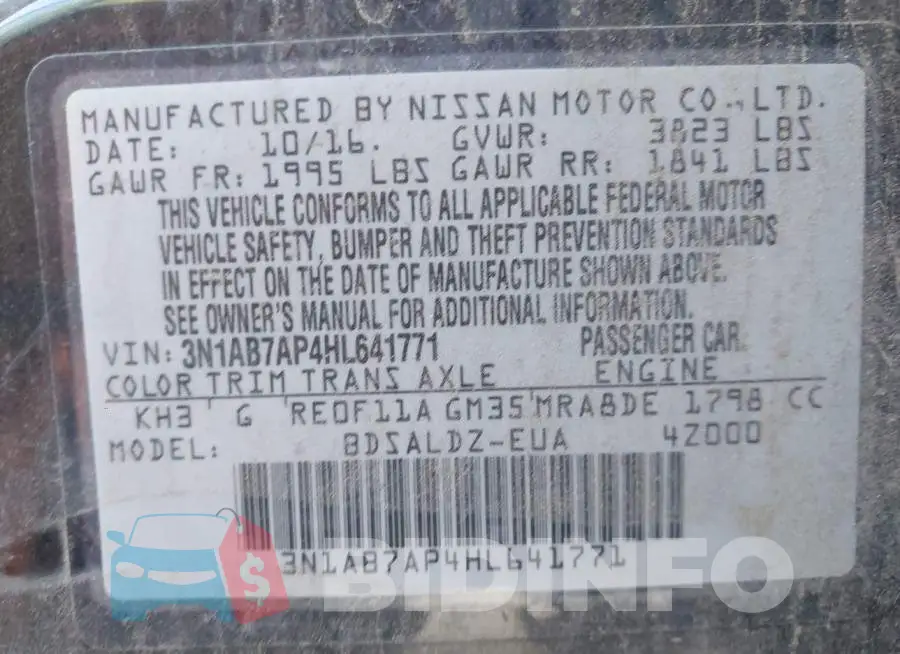 3N1AB7AP4HL641771 Photo# 9