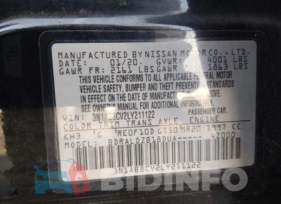3N1AB8CV2LY211122 Photo# 9