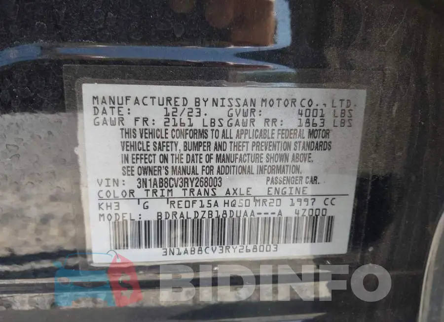 3N1AB8CV3RY268003 Photo# 9