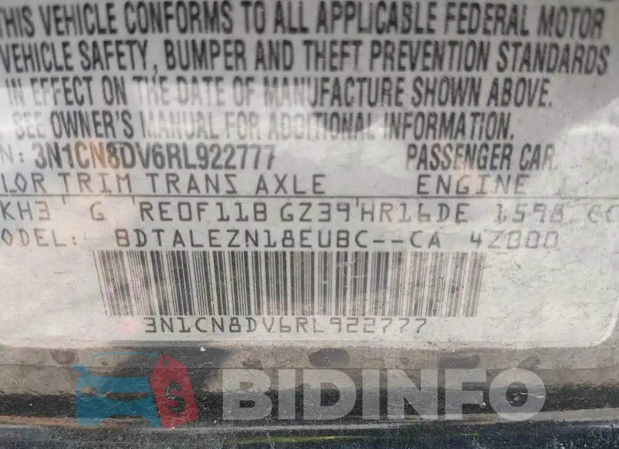 3N1CN8DV6RL922777 Photo# 9