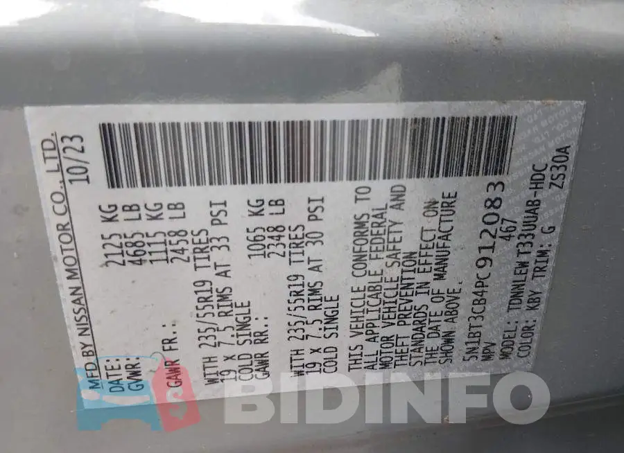 5N1BT3CB4PC912083 Photo# 9