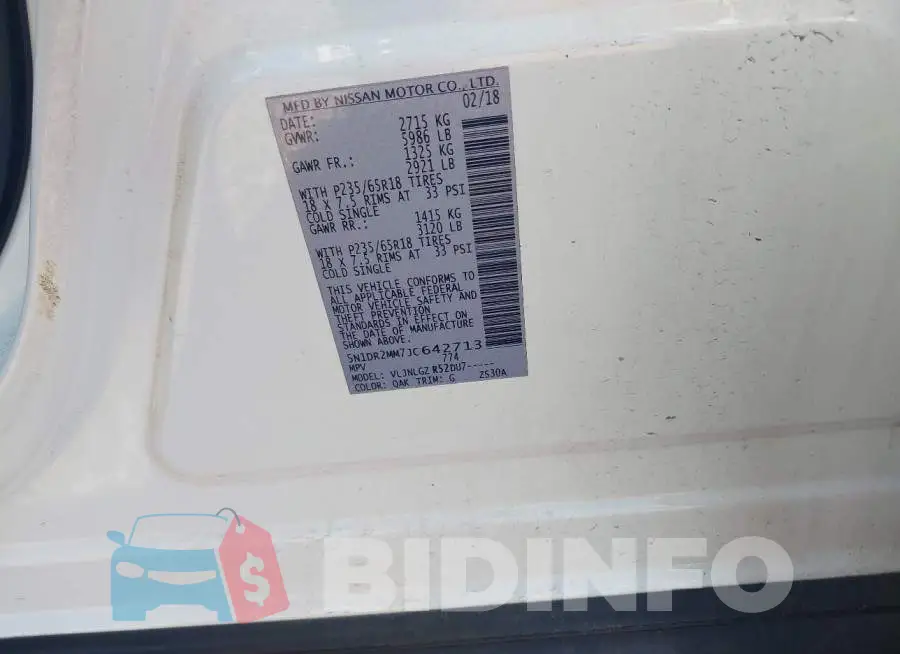 5N1DR2MM7JC642713 Photo# 9